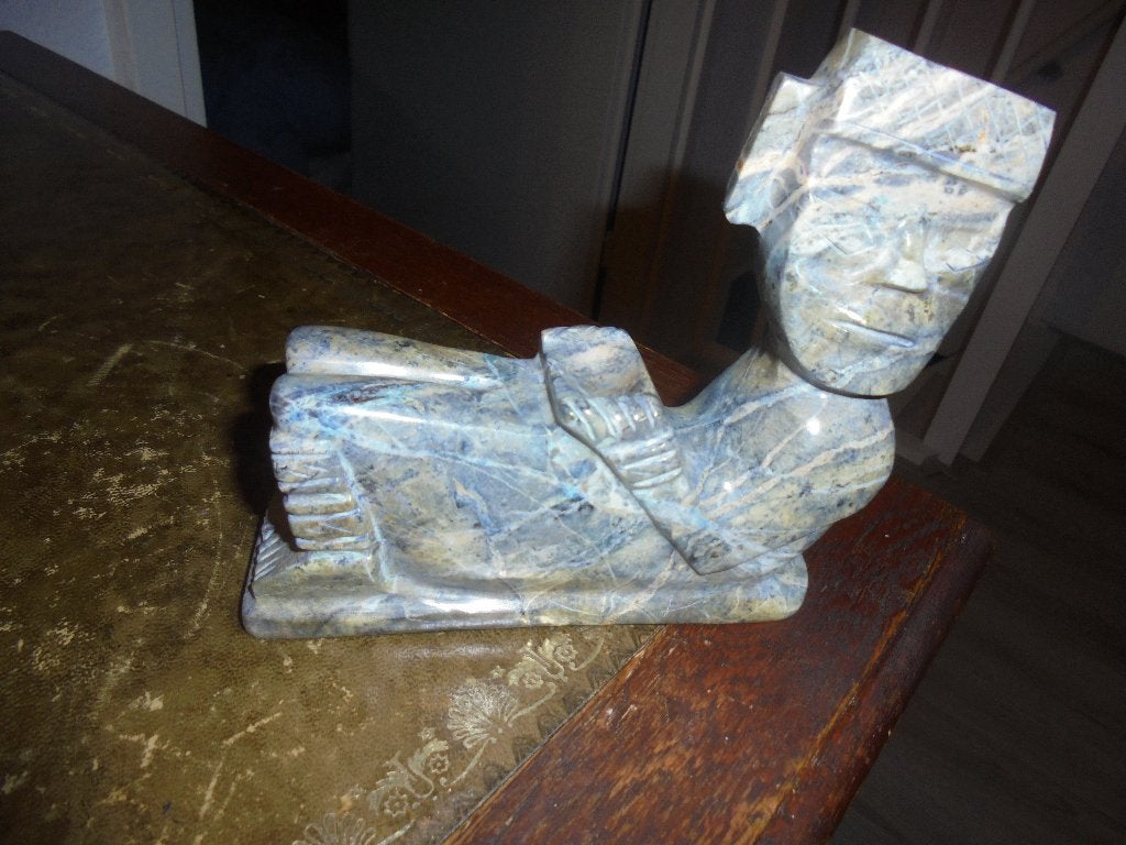 vintage artefact handgesneden steen beeld maya inca cultuur, Antiek en Kunst, Ophalen of Verzenden