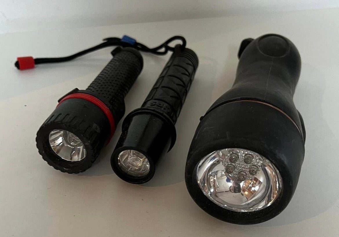 3 zaklampen, Ophalen of Verzenden, Zo goed als nieuw, Batterij