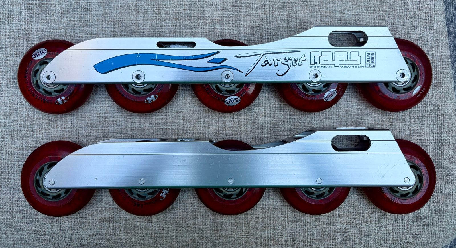 Raps Target skeelerframes 5x76 mm met Hyper Challenge wielen, Ophalen of Verzenden, Zo goed als nieuw, Inline skates 4 wielen