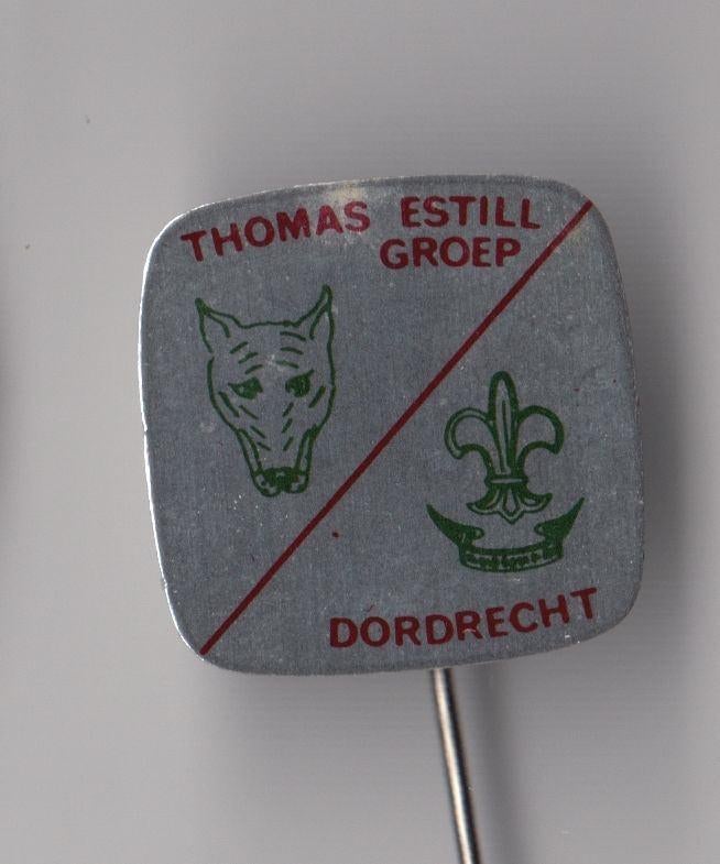 Scouting Thomas Estill Groep Dordrecht speldje, Gebruikt, Niet vindbaar, Niet vindbaar, Speldje of Pin