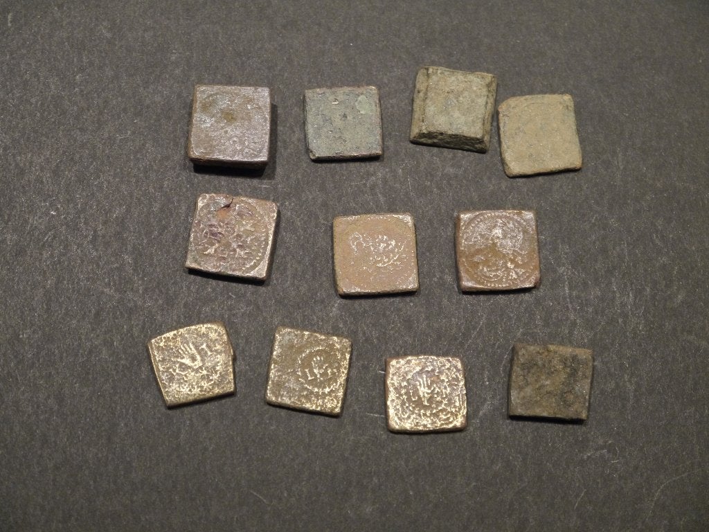 Lot bodemvondst muntgewichten, Ophalen of Verzenden