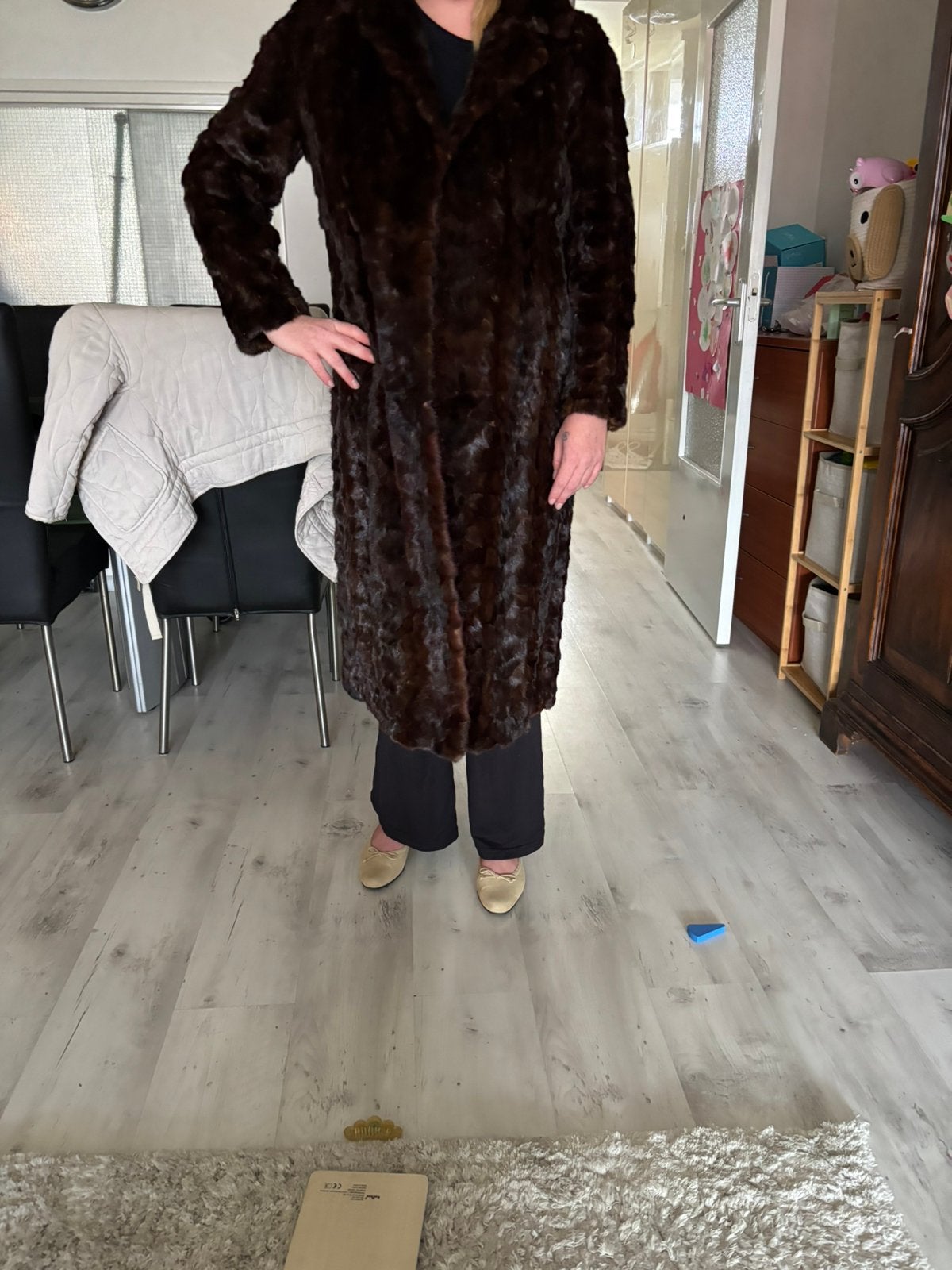 Echte bontjas, Kleding | Dames, Jassen | Winter, Ophalen of Verzenden, Gedragen, Maat 38/40 (M), Bruin