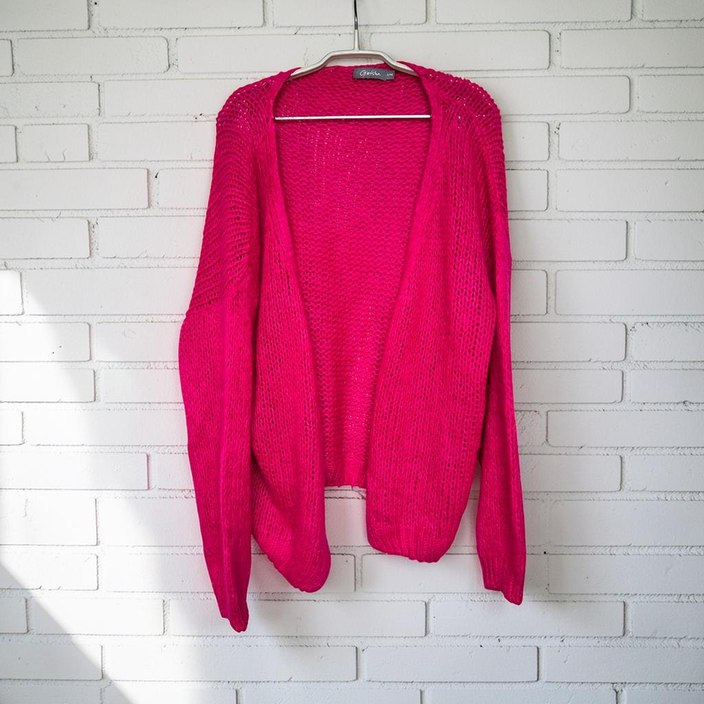 Geisha Vest Maat L/40 Roze Gebreid Mohair Wol, G, G, G, Maat 42/44 (L)