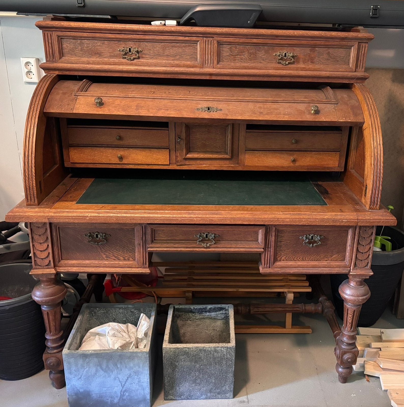 Prachtig antiek roltop bureau/secretaire, Ophalen, Nieuw