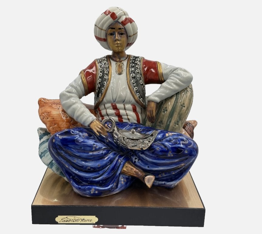 Edoardo Tasco Italië limited edition Aladdin-figuur, Ophalen of Verzenden, 20 - 50 cm, Steen of Keramiek, Scène
