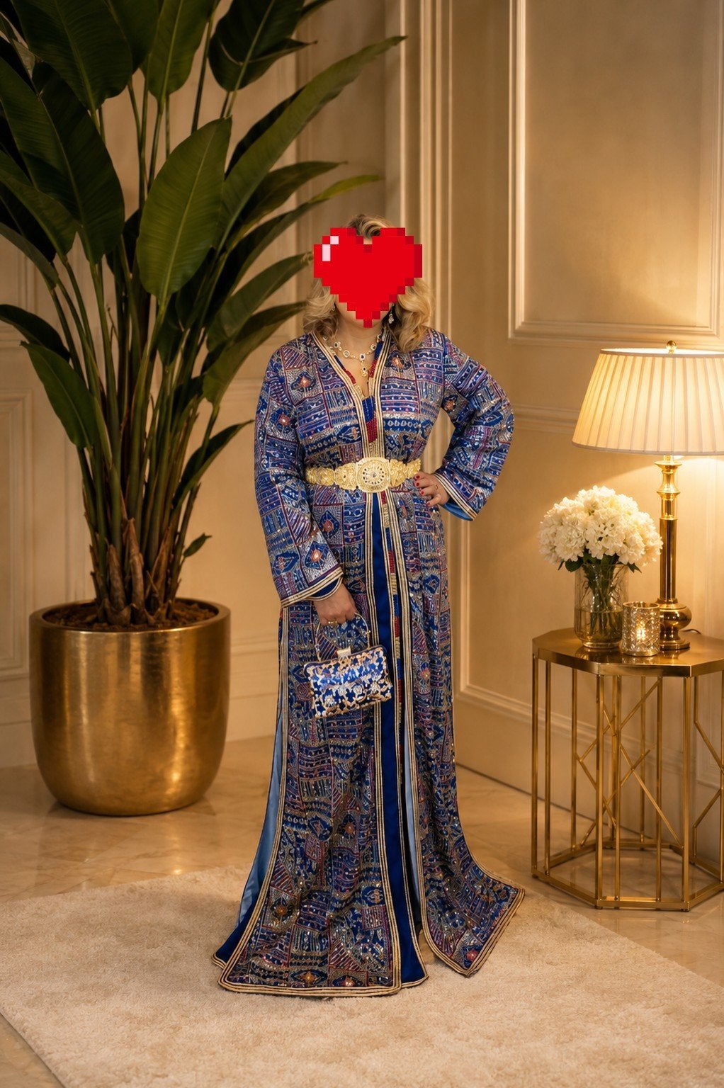 Marokkaanse takchita, Maat 38/40 (M), Overige typen, Blauw, Ophalen of Verzenden