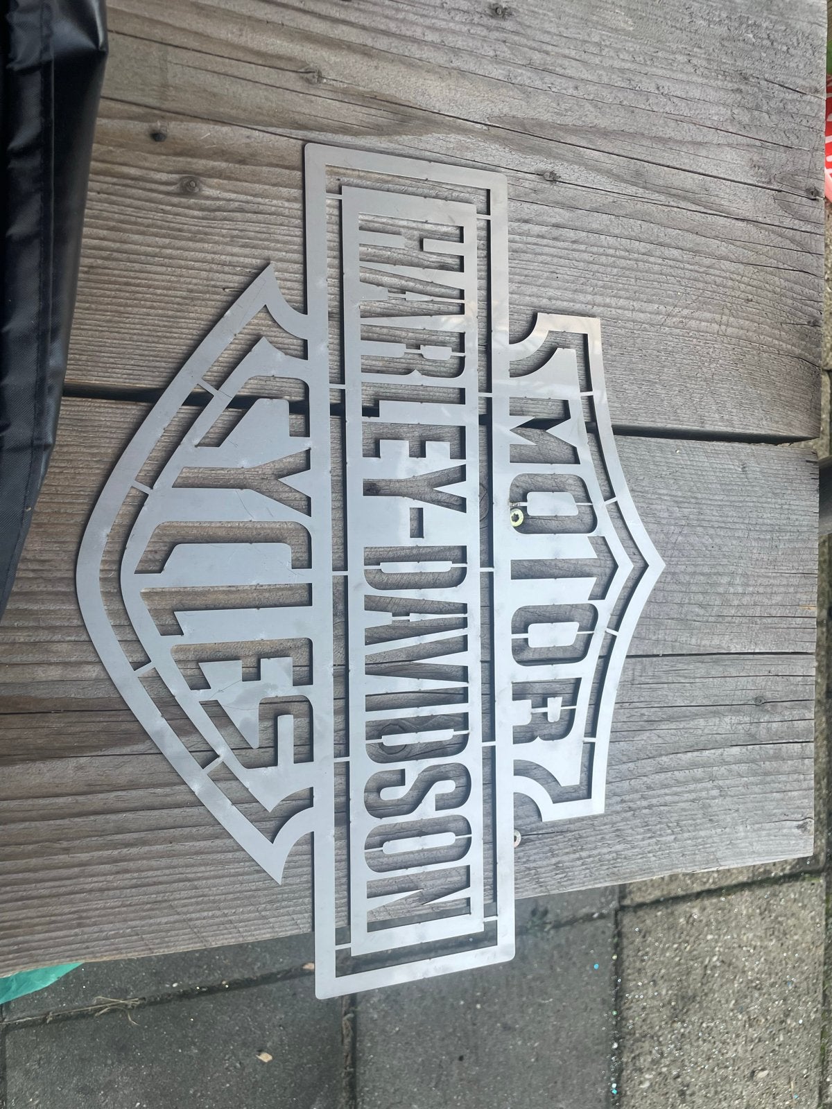 Harley-Davidson RVS wanddecoratie 39x29cm, Motoren, Ophalen of Verzenden, Gebruikt