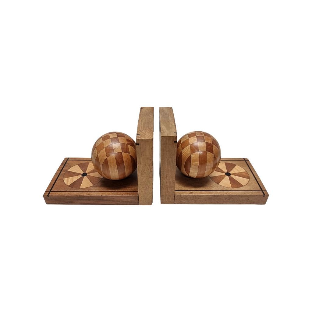Art Deco stijl houten boekensteunen, jaren 60, Ophalen of Verzenden