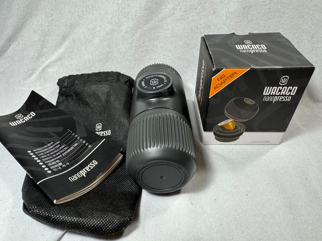 Wacaco nanopresso inclusies nespresso adapter, Ophalen of Verzenden, Zo goed als nieuw, Overige modellen, Gemalen koffie