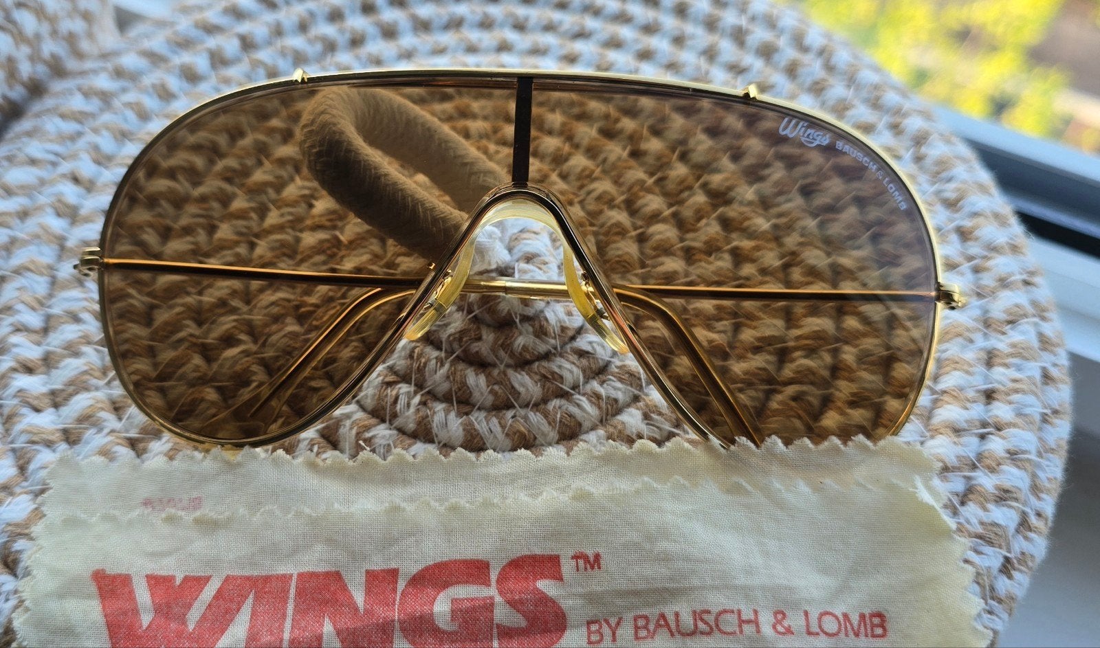 Vintage Ray-Ban Wings Bausch & Lomb Zonnebril, Zonnebril, Bruin, Ophalen of Verzenden, Zo goed als nieuw