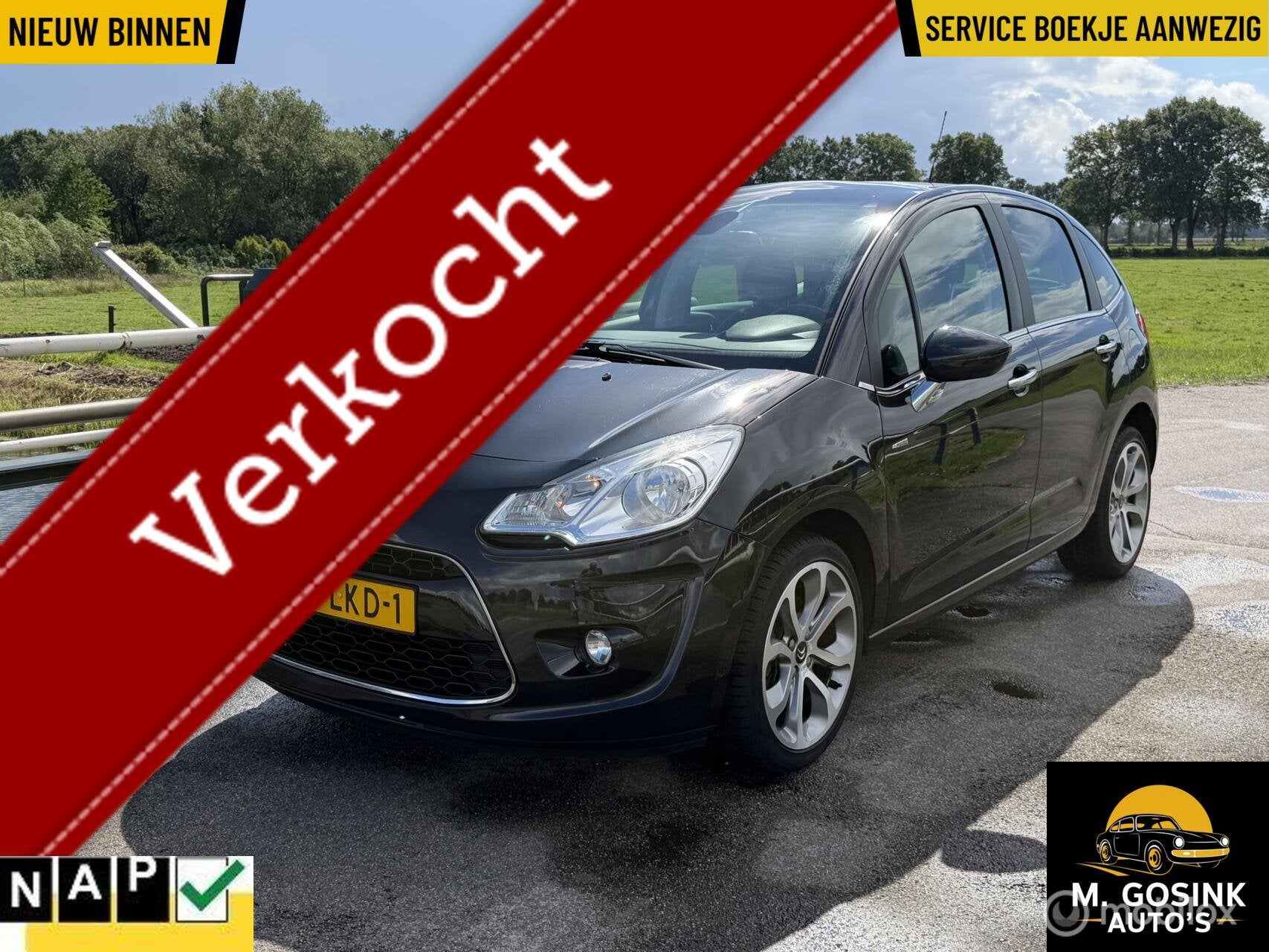 Citroen C3 1.6 VTi Exclusive Panoramische voorruit Airco Nap, Voorwielaandrijving, Euro 5, 4 cilinders, Zwart