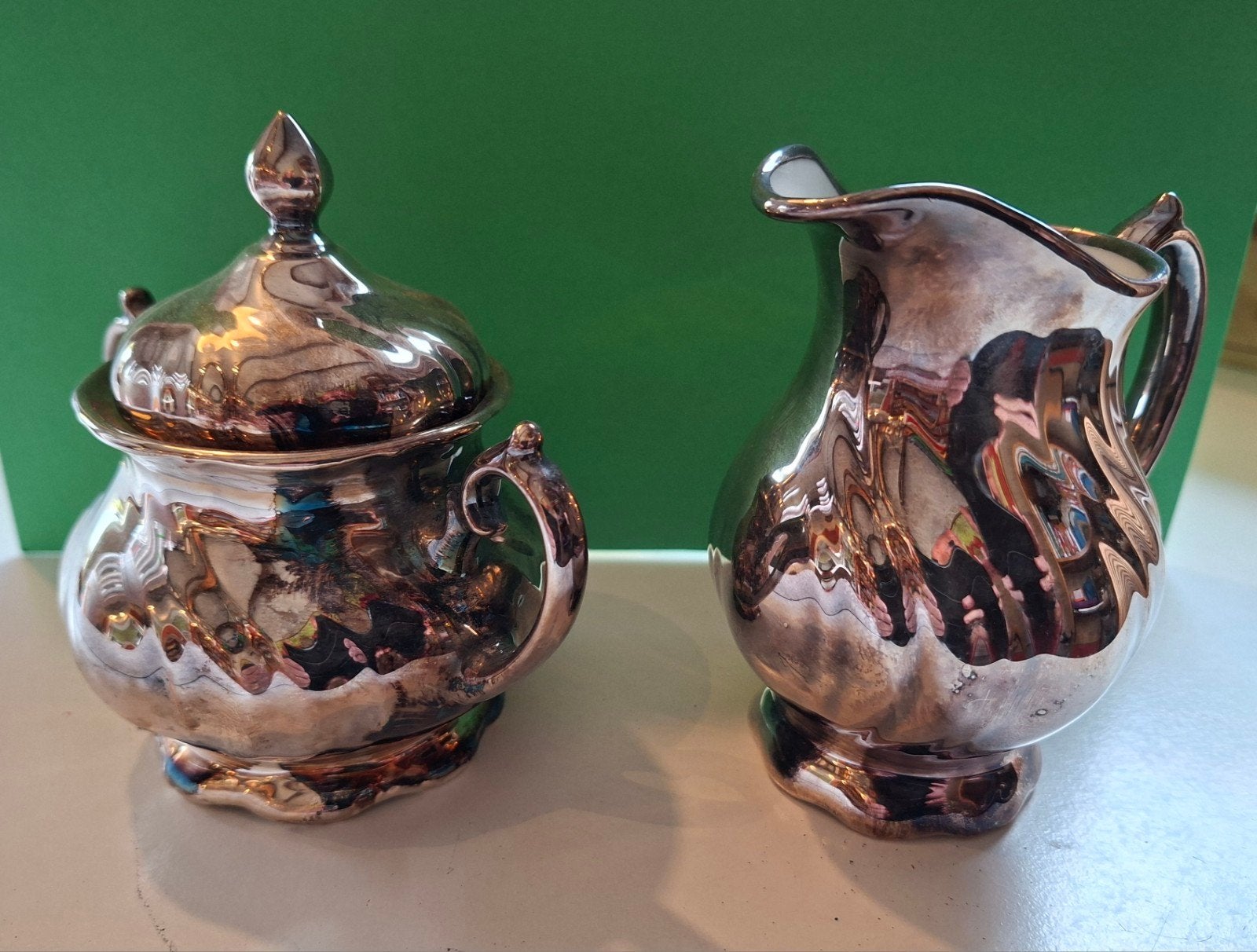 Vintage Verzilverde Suikerpot en Melkkan Set, Ophalen of Verzenden