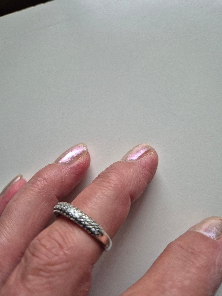 Zilveren ring met steentjes, Sieraden, Tassen en Uiterlijk, Met kristal, Ophalen of Verzenden, Zo goed als nieuw, 17 tot 18