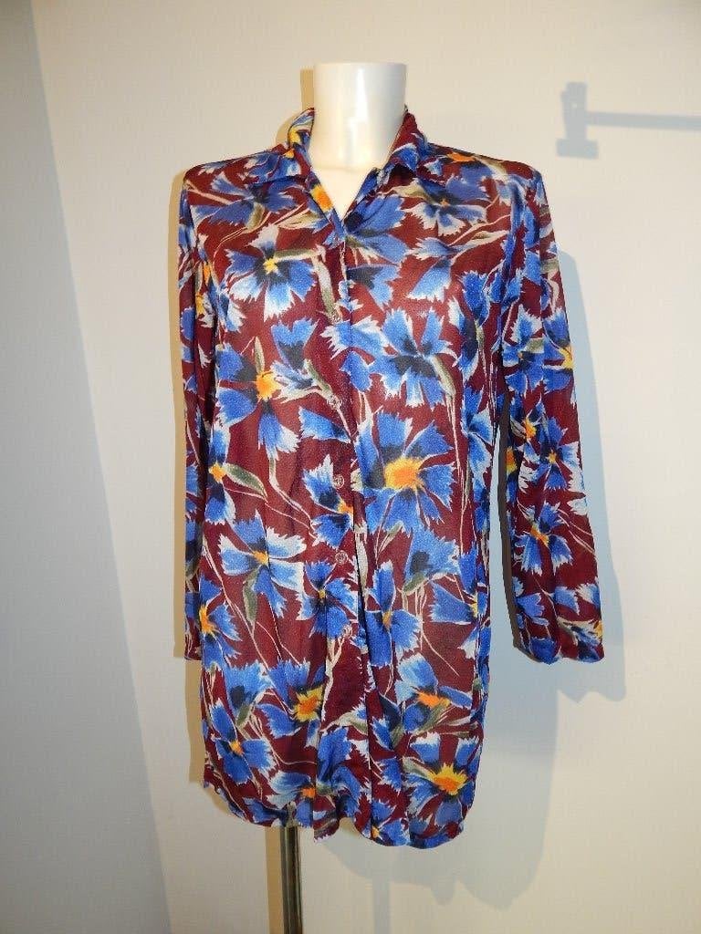 Pain de sucre vintage zomers blouse tuniek bloemen mt M, Maat 38/40 (M), Pain de sucre, Zo goed als nieuw, Meerkleurig