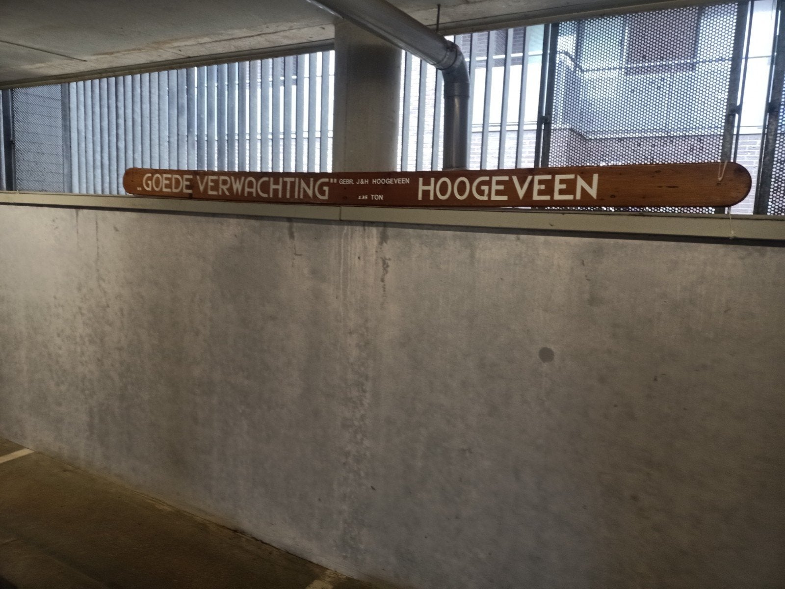 Vintage scheepsnaambord 'Goede Verwachting' Hoogeveen, Ophalen of Verzenden