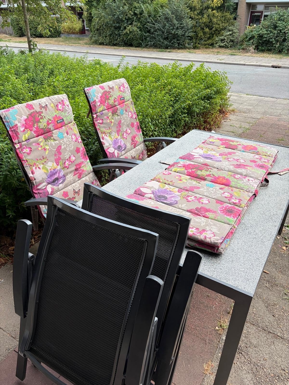 Tuinset Bellagio, 4 persoons met stoelkussens, Ophalen, Gebruikt, Aluminium