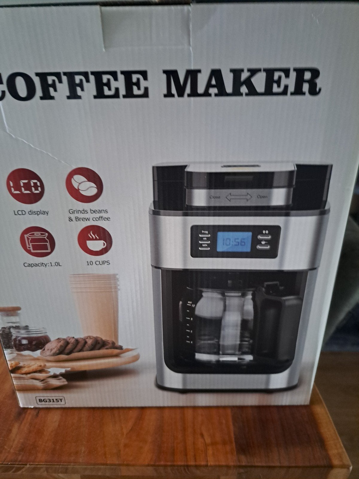 Koffiezetapparaat met ingebouwde bonenmaler, 10 kopjes of meer, Koffiemachine, Zo goed als nieuw, Koffiebonen