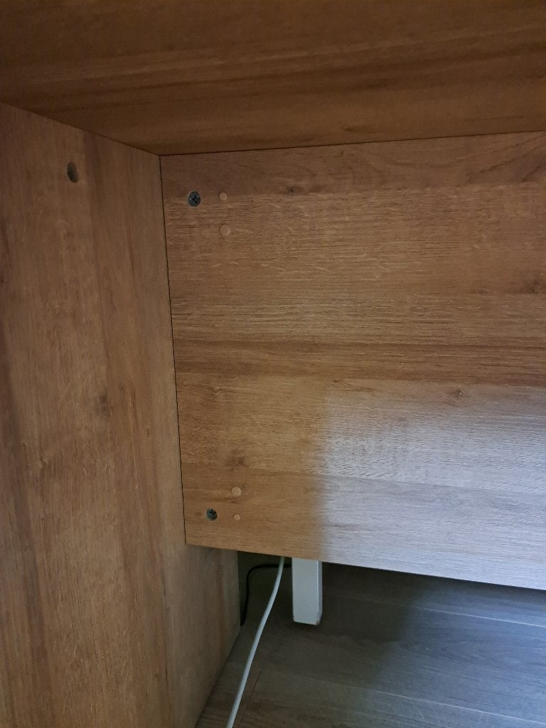 Stevig houten bureau - ideaal voor thuiswerkplek, Ophalen, Demontabel, Gebruikt, Hout