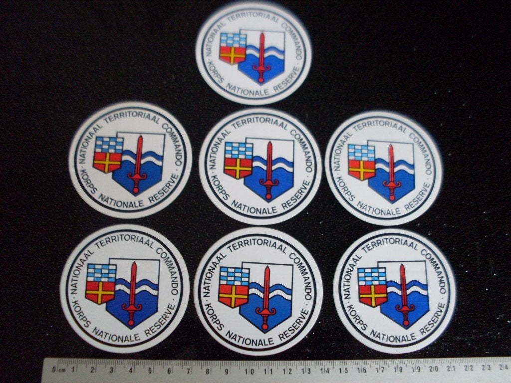 7x sticker korps nationale reserve territoriaal commando, Verzenden, Zo goed als nieuw, Bedrijf of Vereniging