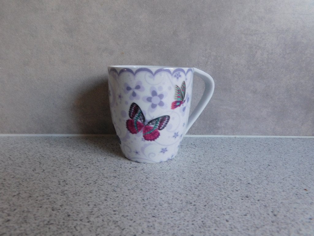 Senseo Mok Vlinder Design, Huis en Inrichting, Overige merken, Keramiek, Zo goed als nieuw, Overige stijlen