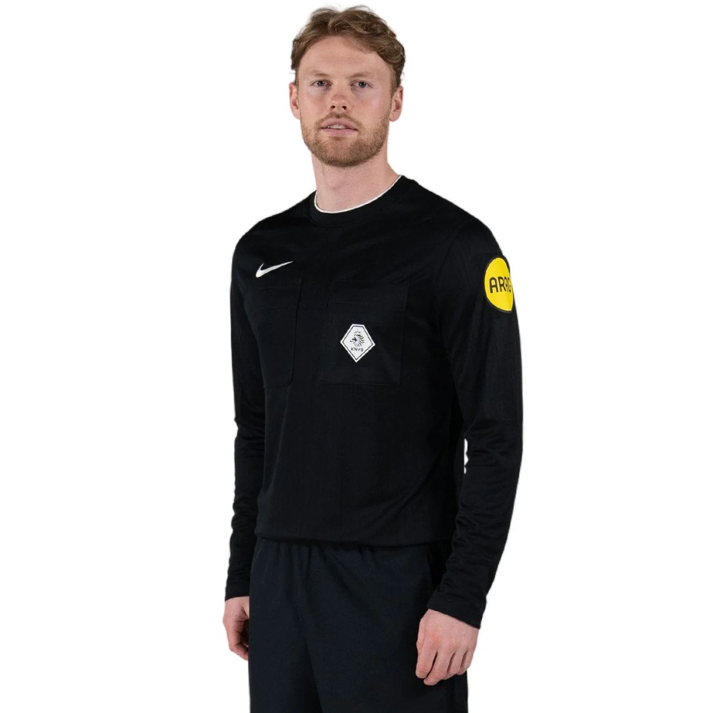 KNVB Scheidsrechtershirt, Maat 52/54 (L), Zwart, Ophalen of Verzenden, Zo goed als nieuw