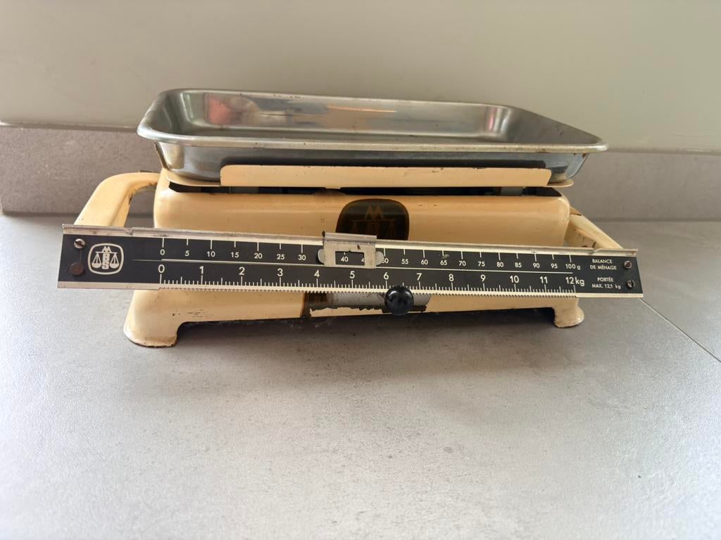 Brocante weegschaal, Ophalen of Verzenden, Zo goed als nieuw, Gelijkstroom, Overige merken