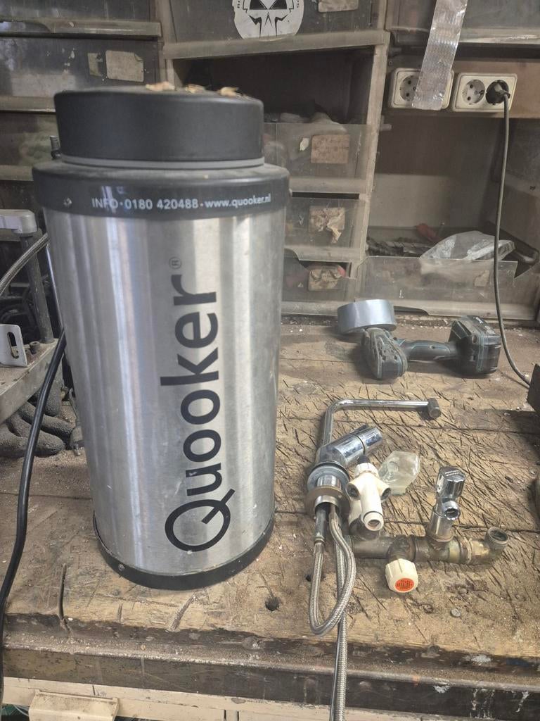 Quooker boiler met kraan - Gebruikt, 2 liter of meer, Ophalen of Verzenden, Gebruikt, Rvs
