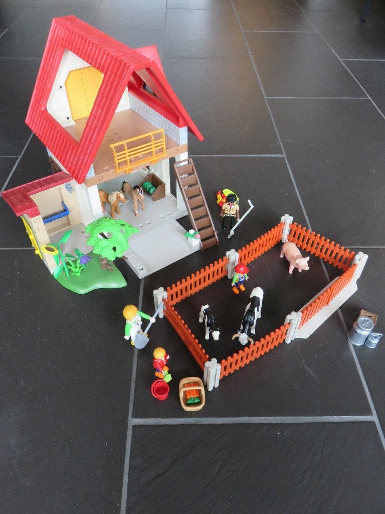 Playmobil boerderij met dieren en popjes., Ophalen of Verzenden, Gebruikt