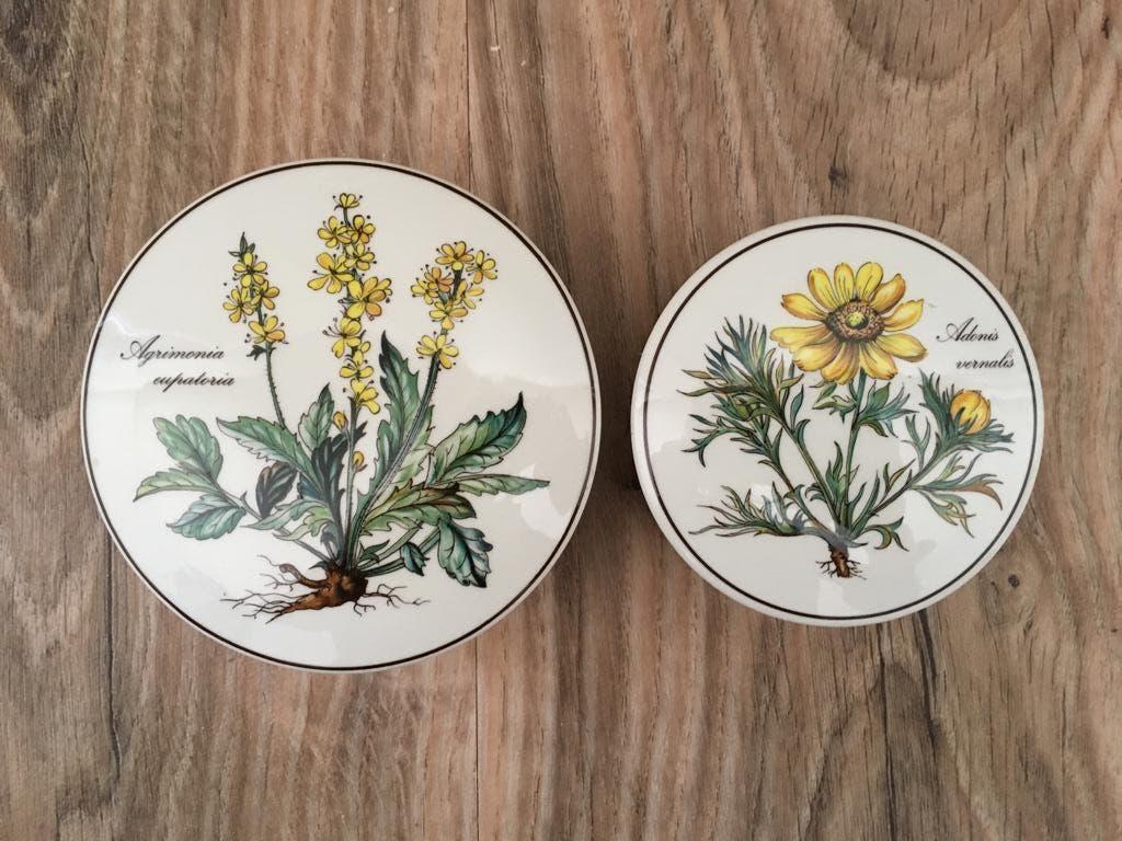 2 Villeroy & Boch dekseldoosjes - Botanica - in nieuwstaat, Ophalen