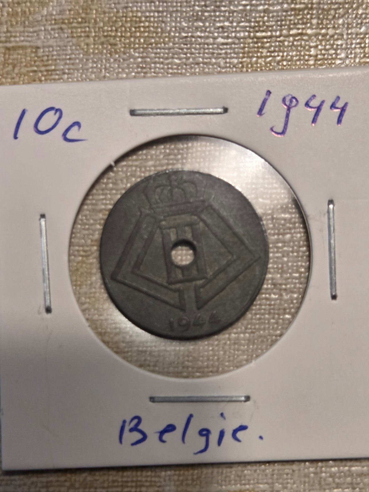 Belgische 10 Cent Munt 1944, Ophalen of Verzenden, Metaal, Losse munt