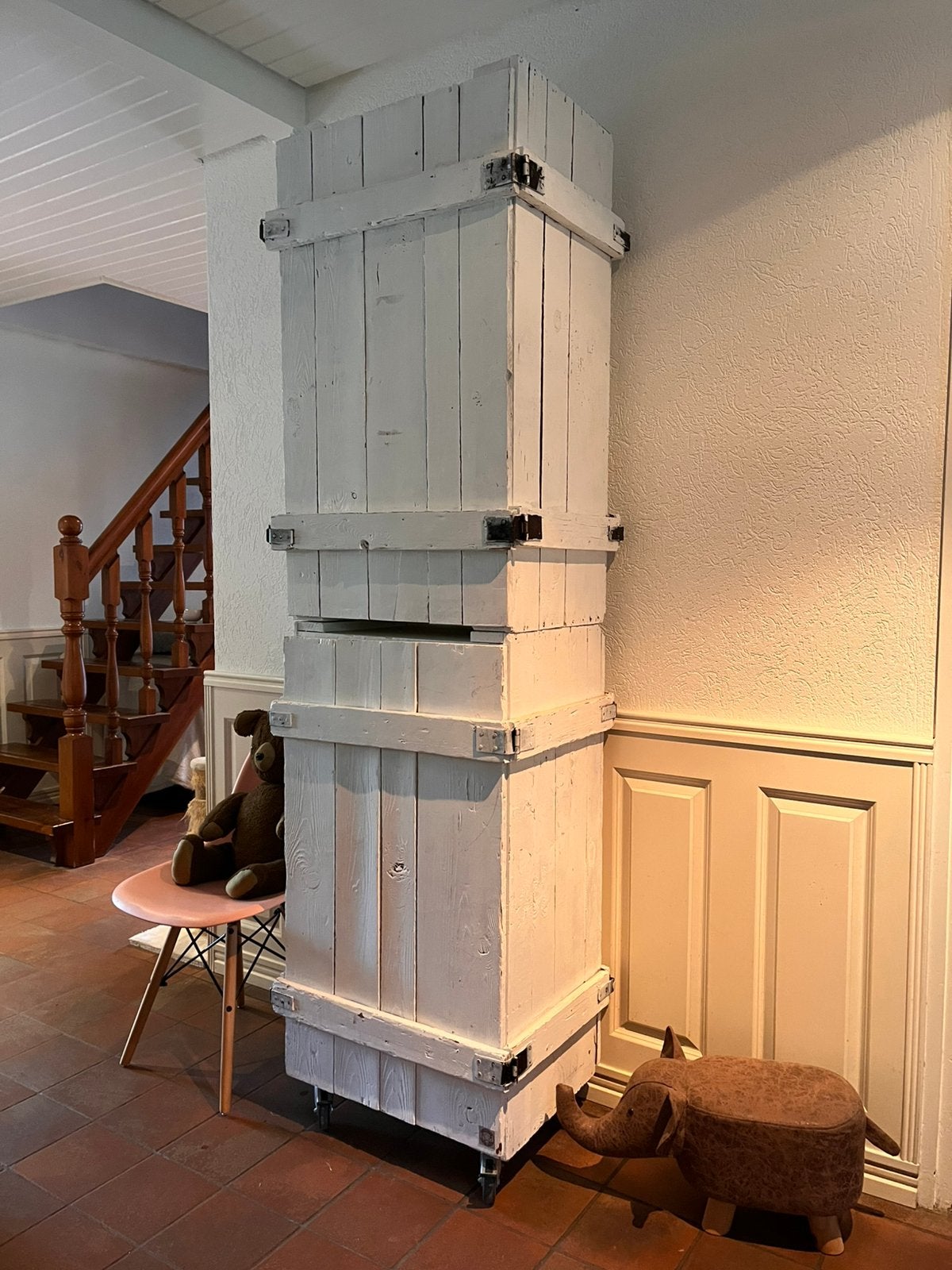 Kledingkast kinderkamer legerkisten, Ophalen, Gebruikt, 50 tot 70 cm, 105 cm of meer