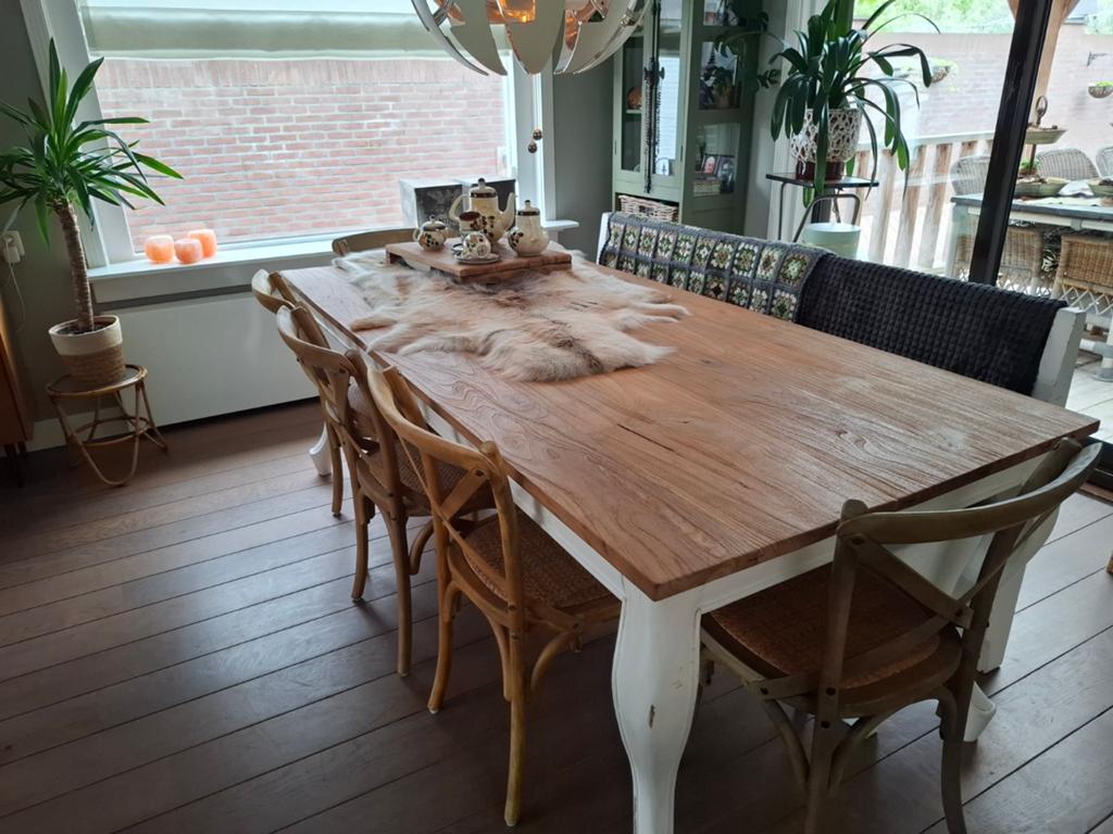 Mooie eettafel, heel stevig., Ophalen, 50 tot 100 cm, Zo goed als nieuw, 150 tot 200 cm