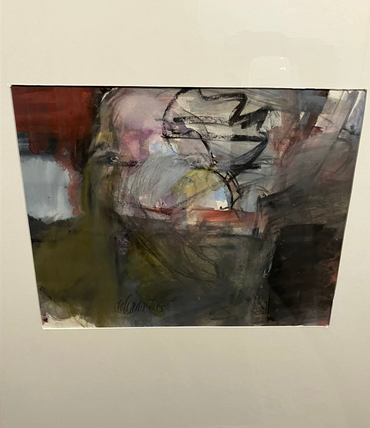 Kleurrijk abstracte aquarel van kunstschilder Toon de Haas, Ophalen