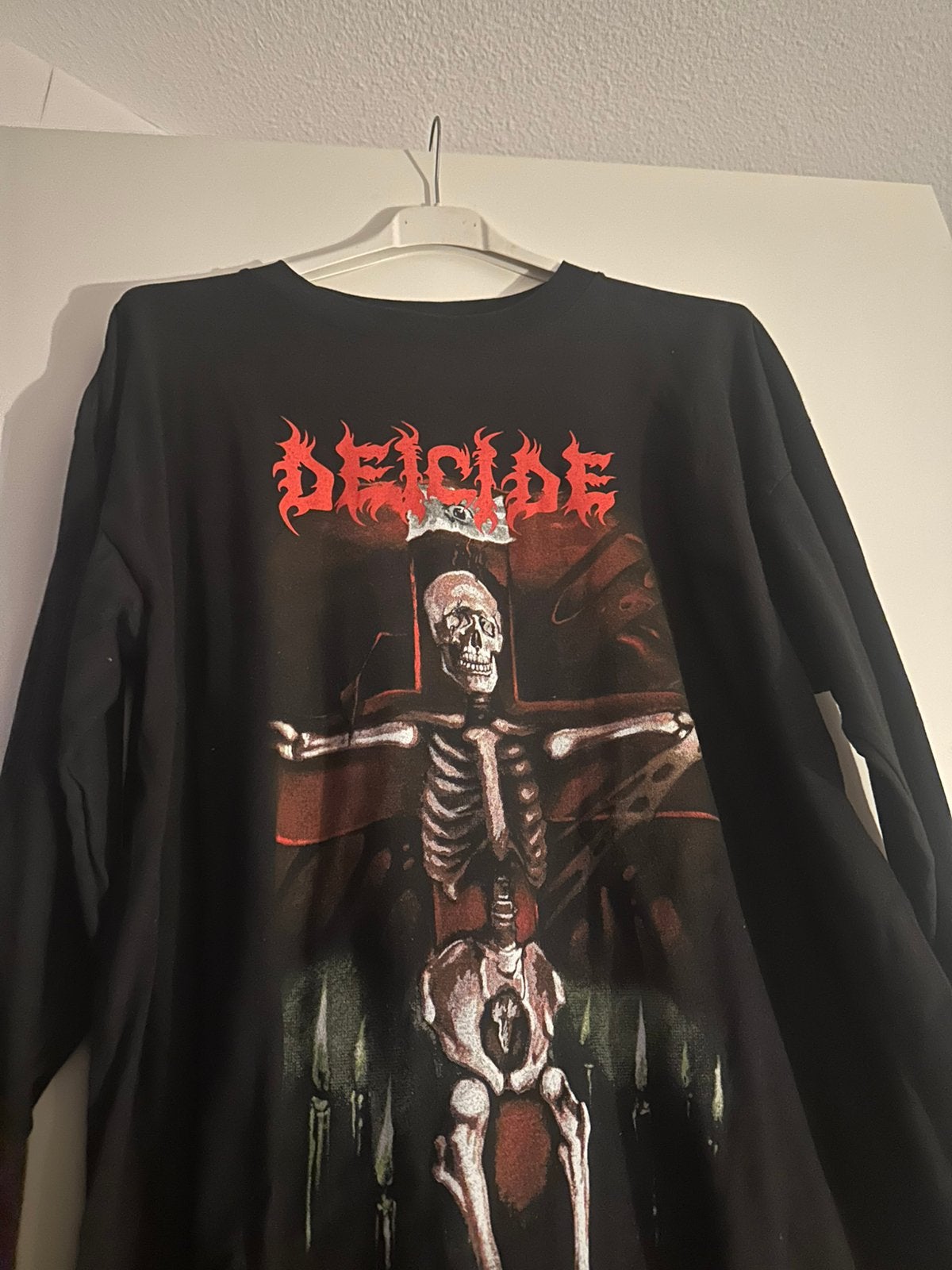 Vintage Deicide Skeleton Band Tee | Death Metal | Black, Ophalen of Verzenden, Zo goed als nieuw, Maat 52/54 (L), Zwart