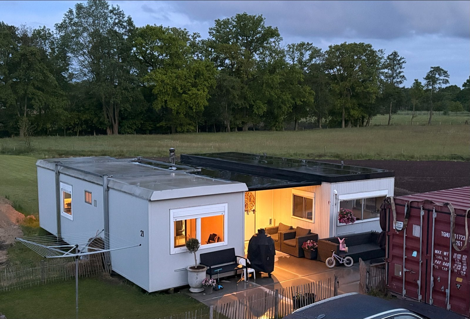 Woonunits 80m2, Ophalen of Verzenden, Gebruikt