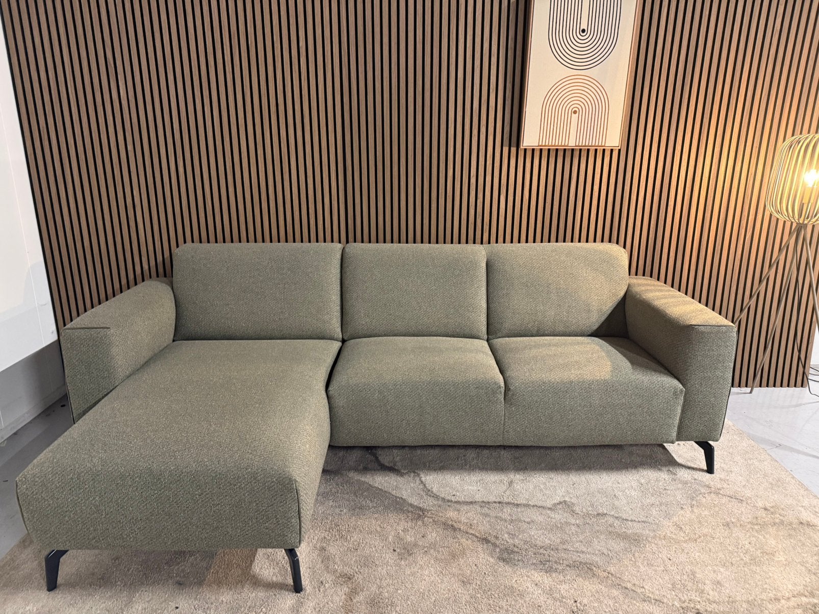 Hoekbank - Xooon Twist - Groen - Gereinigd - Nette staat, Huis en Inrichting, Banken | Bankstellen, 250 tot 300 cm, Hoekbank, Ophalen of Verzenden