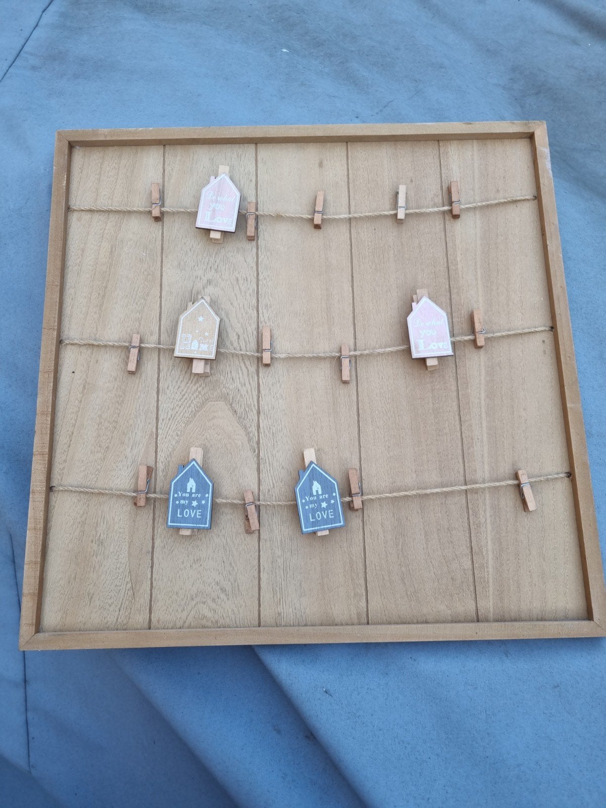 Houten fotolijst met knijpers - Wanddecoratie, Huis en Inrichting, Hout, Decoratieobject, Ophalen of Verzenden, Zo goed als nieuw