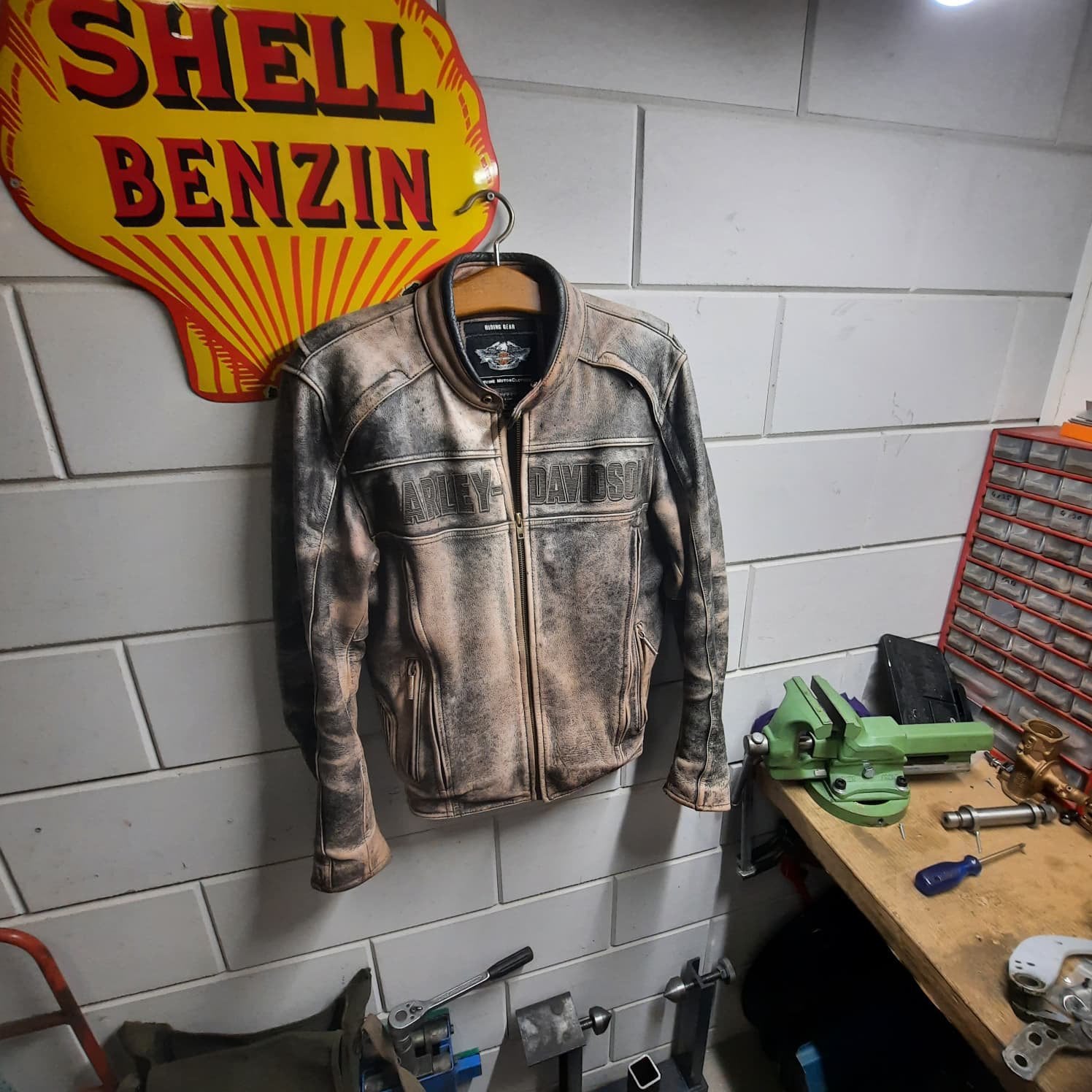 Leren Harley jas, Motoren, Kleding | Motorkleding, Jas | leer, Tweedehands, Ophalen of Verzenden