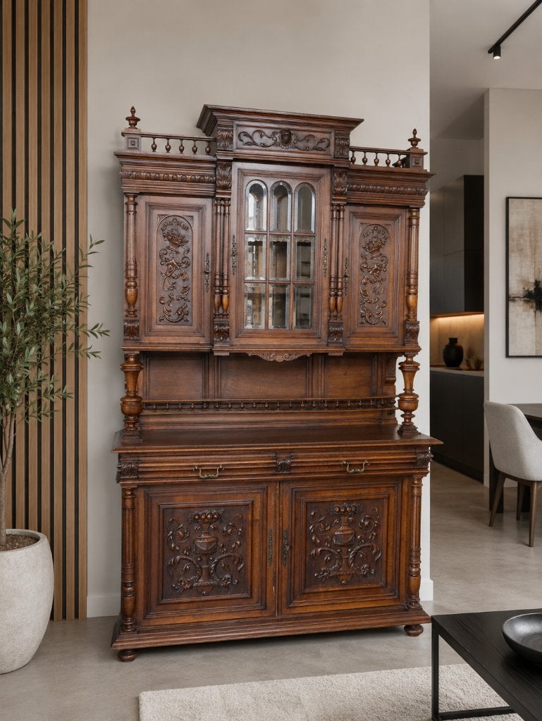 zeer mooie jachtkast / mechelse kast, Antiek en Kunst, Ophalen of Verzenden