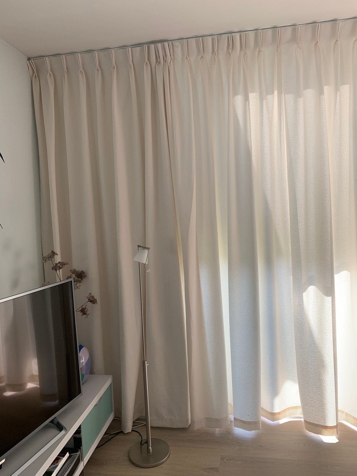 Gordijnen Bouclé kleur warm wit 268 x 600, Ophalen, Overgordijn, Overige merken, 500 cm