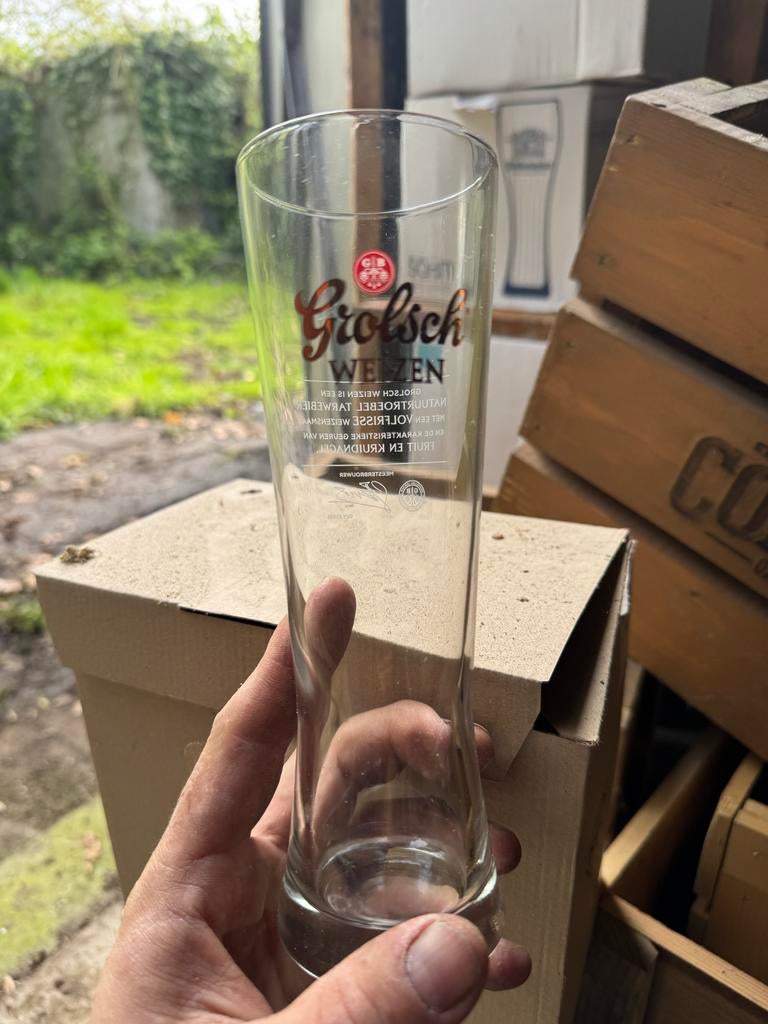 Doos met 6 Grolsch Weizen bierglazen 0,3 l, Nieuw, Ophalen of Verzenden, Overige merken, Glas