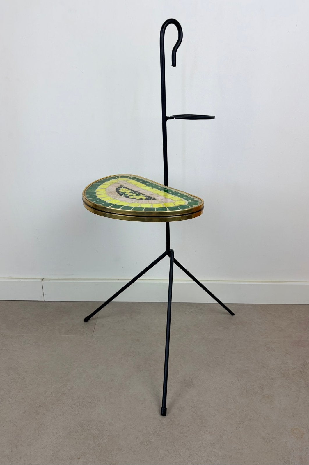 Vintage sidetable,plantstand,plantentafeltje mozaïk tafeltje, .., .., 50 tot 100 cm, Rond