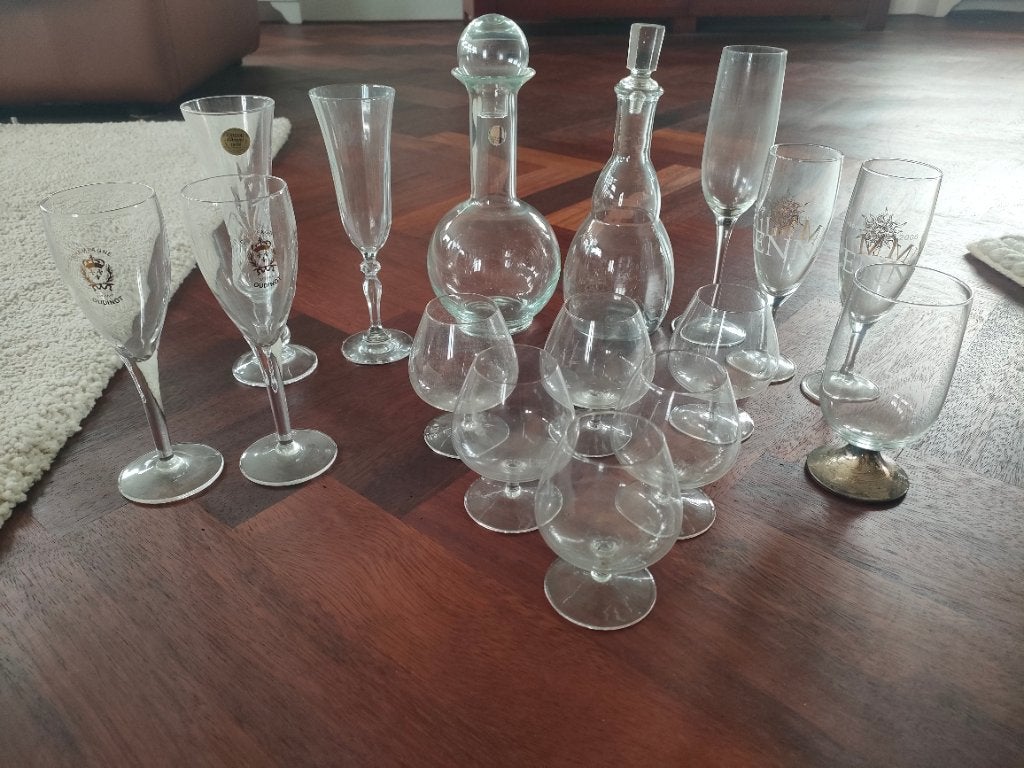Vintage kristal & borrelglazen, Ophalen