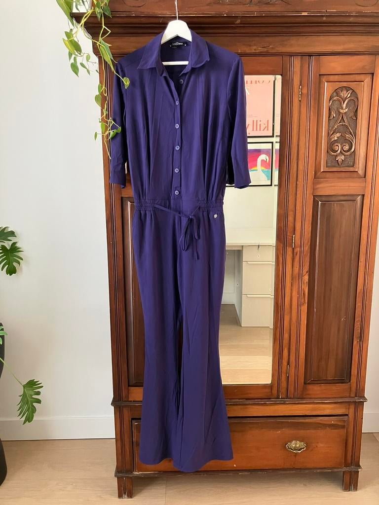 LaDress Zaha paarse jumpsuit mt XS 34 zgan, Kleding | Dames, Ophalen of Verzenden, Zo goed als nieuw, Maat 34 (XS) of kleiner