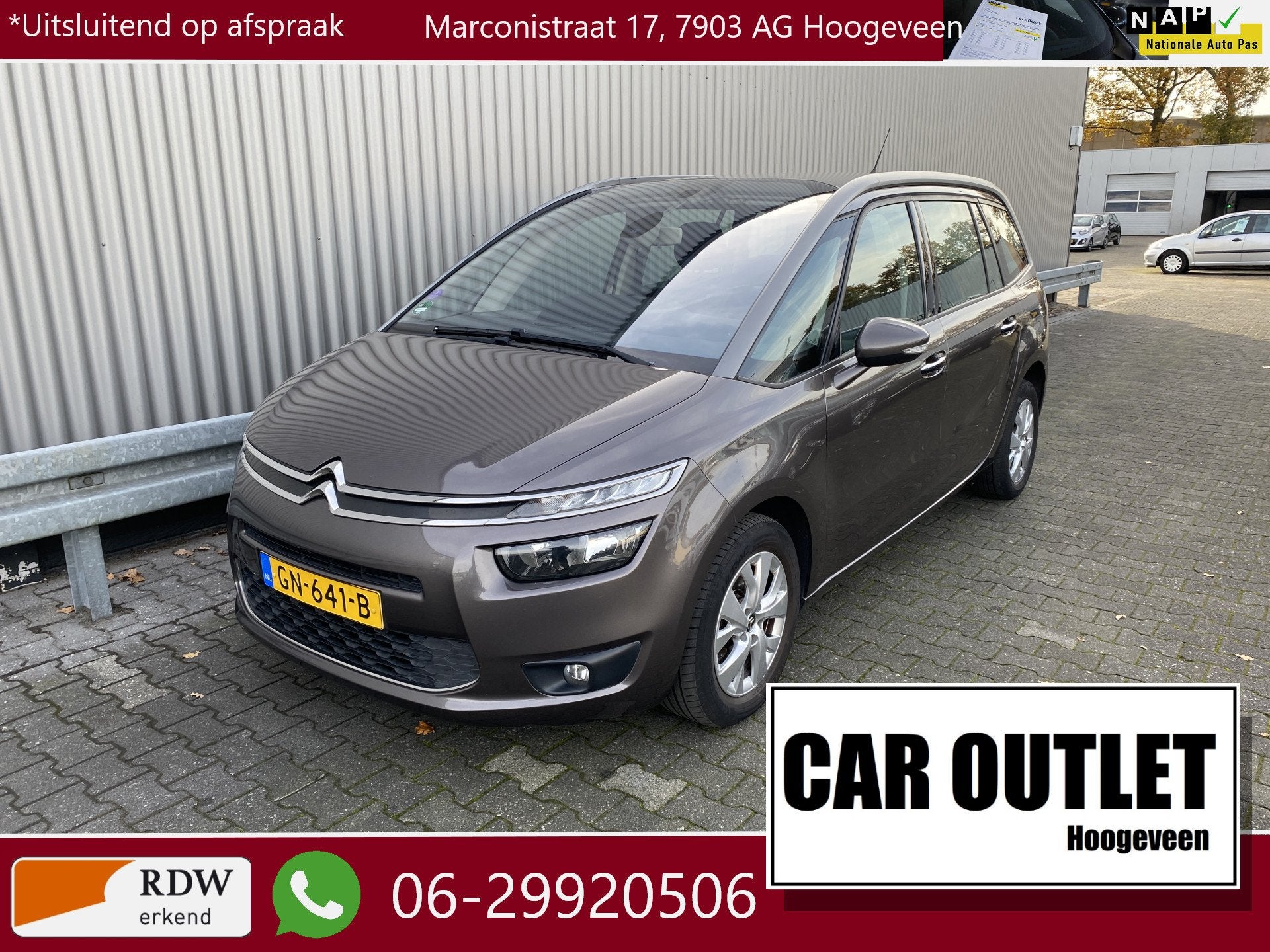 Citroën Grand C4 Picasso 1.2 PureTech Business 7p. Clima, N, Auto's, Voorwielaandrijving, 1350 kg, Stof, Gebruikt