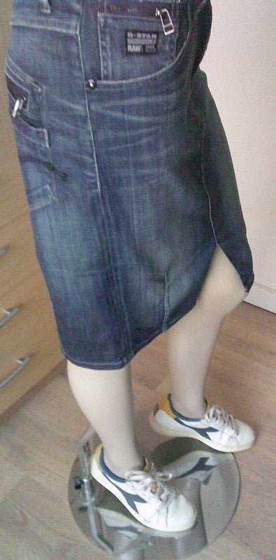 G-Star s-e district Rhapsodie midi spijkerrok maat 27, G-STAR RAW, Maat 36 (S), Gedragen, Boven de knie