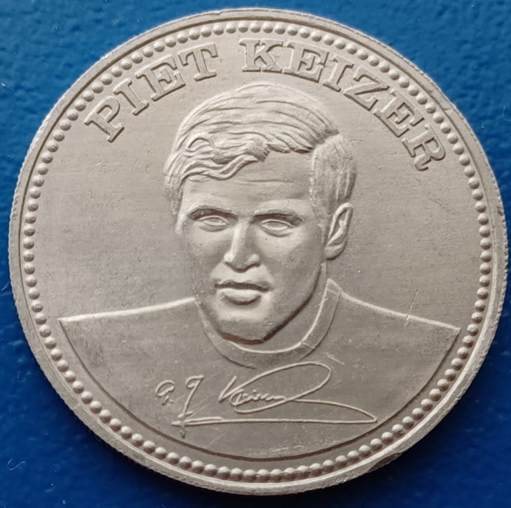 Penning - Piet Keizer Ajax - Shell 1970, Postzegels en Munten, Verzenden, Overige materialen