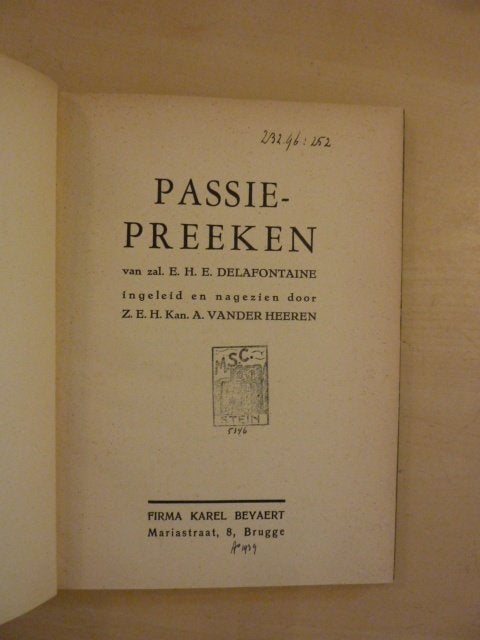 E. Delafontaine - Passiepreeken, Ophalen of Verzenden, Gelezen