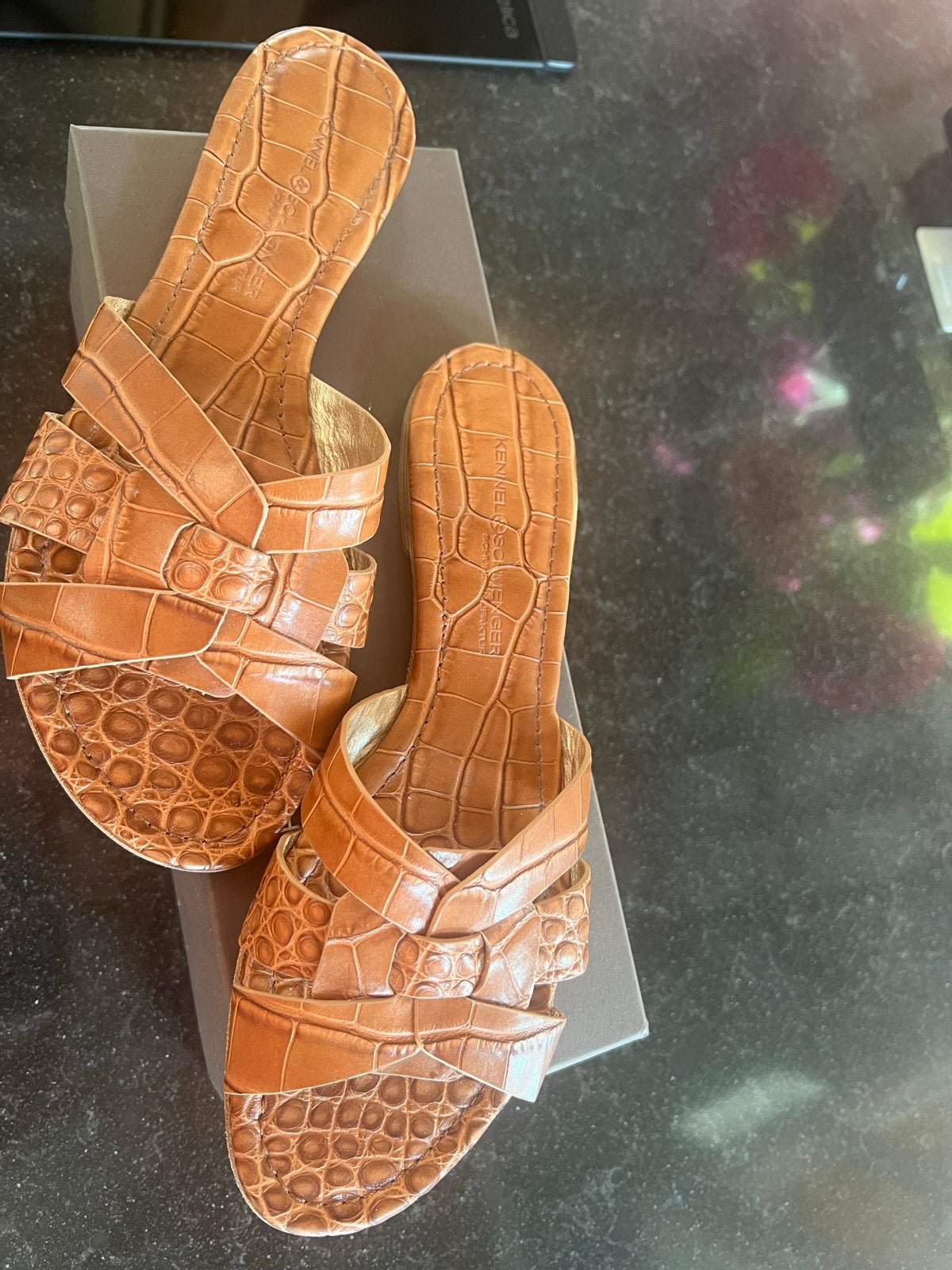 Kennel & Schmenger Krokodilprint Slippers Maat 39.5, Ophalen of Verzenden, Zo goed als nieuw, Bruin, Slippers