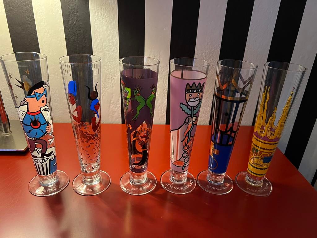 Ritzenhoff bier glazen designer 6 zes, Verzamelen, Ophalen, Zo goed als nieuw, Bierglas